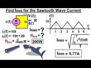 Electrical Engineering: Ch 12 AC Power (27 of 58) Find I-RMS for Sawtooth Wave Current