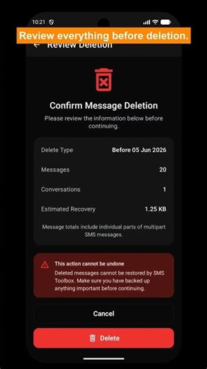 SMS Toolbox: Bulk Delete Messages on Android