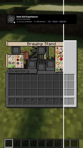 Best Minecraft Enhances Dark Mode GUI Resource Pack:Dark GUI Experience+ #minecraft #shorts #mc