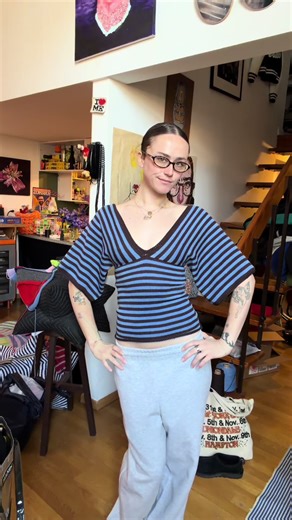 Machine Knit Twiles Crochet Striped Top Tutorial