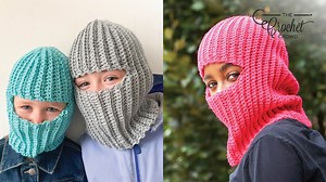 How To Crochet Child & Adult Ski Mask Hats   Tutorial