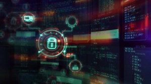 Infographics about encryption and protection of data transmission.