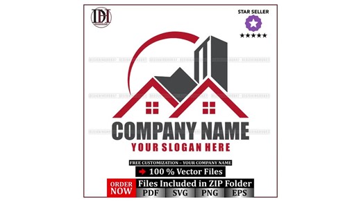 Real Estate Logo: House Roof Vector Design (digital Download) - Etsy