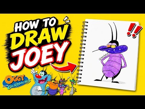 Joey from oggy and the cockroaches cartoon show | easy drawing #drawing 