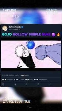 Gojo Hollow Purple Nuke 🟣 🔥 #jujutsukaisen #anime #animeedit #jjk #sukuna #manga #gojo