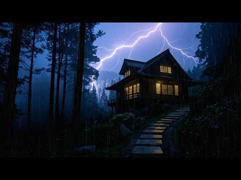 HEAVY RAIN AND THUNDER SOUNDS – Giant Lightning & Explosive Thunder