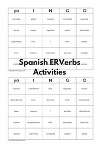 Spanish ER Subjunctive Verbs Activity: Bingo