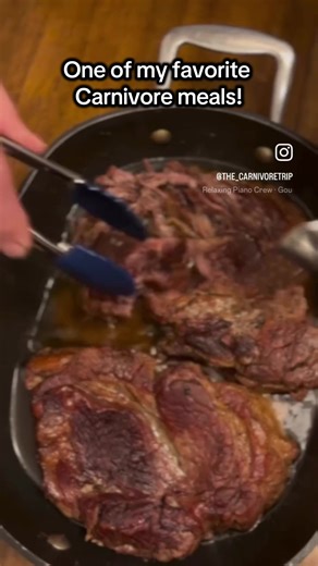 Carnivore masterpiece: a tender chuck roast, lovingly simmered in a minimalist broth of distilled hydration, seasoned with ethically sourced sodium crystals and a whisper of garlic essence, then finished with a velvety butter reduction. A symphony of simplicity and primal indulgence. I’m so fancy!! Hahaha 😂 #cavemanfivestar #carnivore #carnivorelife #carnivorediet #tradesmen Want the recipe?