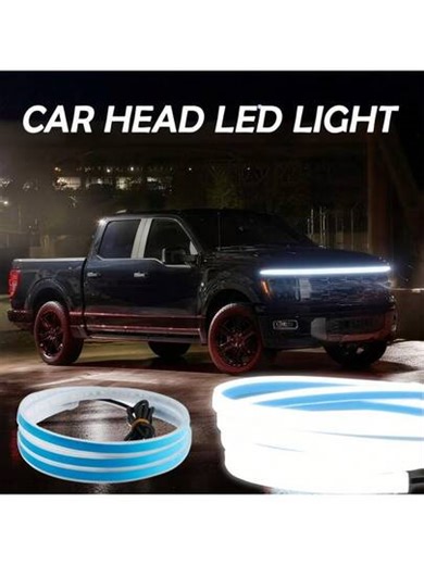 180cm/70.87inch Car LED Hood Penetration Light, Upgrade Your Vehicle By Activating Scanning Mode, Dynamic Light, Ambient Decorative Light, Car Decoration Accessories | Hood Ornament | Christmas Gift, No Batteries Included | SHEIN