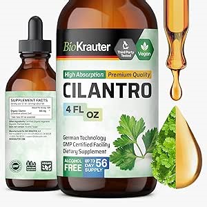 Cilantro Tincture for Detox & Cleanse, Liquid Coriander Leaf | Pure Vegan Antioxidant Supplement, Natural Cilantro Tincture, 56-Day Supply, 4 Fl.Oz