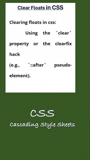 How to Clear Floats in CSS (Quick Guide) #cssforbeginners #shorts #viralshorts