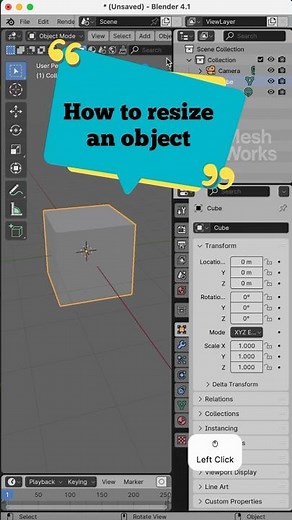 How to resize an object Blender 3D #blender3d #tutorial #basic #beginners #scalemodel