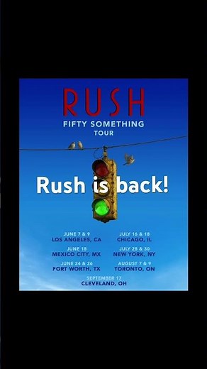 Rush announced tour dates for 2026! #music #rush #progressiverock #livemusic