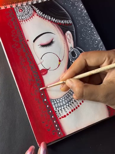 Beautiful Bride Drawing Art