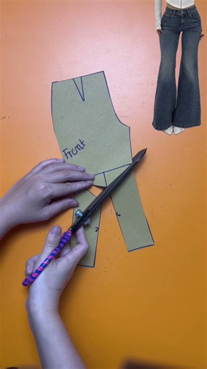 Easy Pattern Making for Flared Jeans #sewing #diy #sewingtutorial #sewingtips #pattern