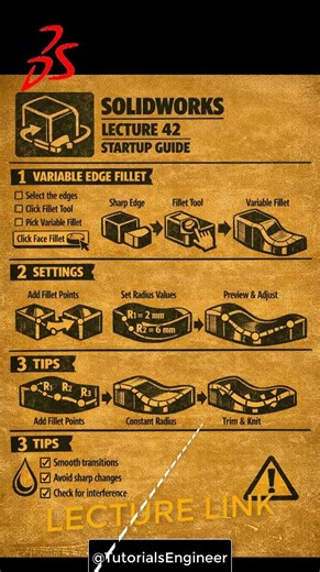 SOLIDWORKS #LECTURE 42 BEGINNER: #solidworks #eduction #3D #Drawing #academy @TutorialsEngineer