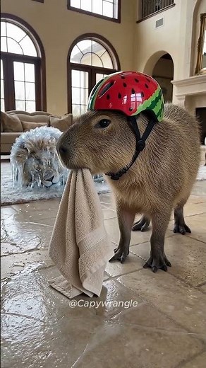 Cute Capybara Tries to Save Friend From Ice 😂❄️