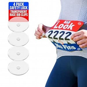 Juexica Running Bib Clips Race Number Buckle Fixing System Triathlon Race Bib Holder Marathon Number Buckles Fasteners Holders for Runners Field Events, Mixed Colors