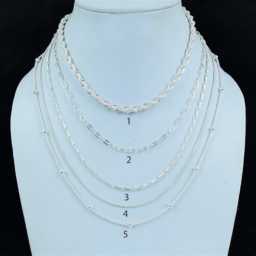 925 Sterling Silver Chain Necklace, Elegant Silver Chain for Women, Multiple Styles, Perfect for Layering, High-quality Silver Jewelry Chain - Etsy