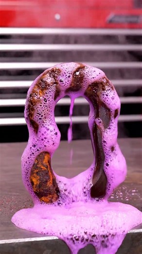INSANE Neon Purple Foam Reaction MELTS Rust from Pintle Hook! 😮✨