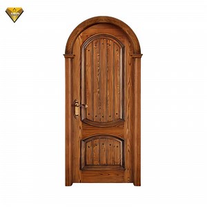 [Hot Item] French Style MDF Door Hand Carved Wood Doors Interior Design Arch Top Solid Core Wood Door