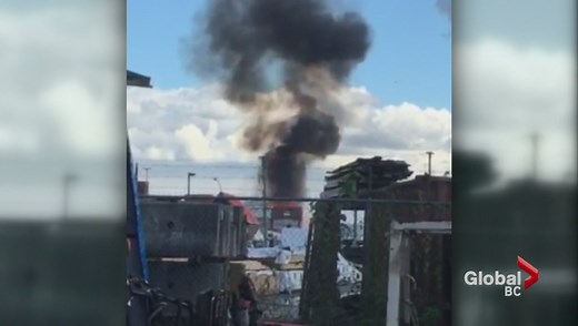 Large fire burns at Surrey propane recycling facility
