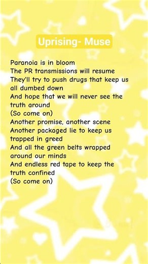 Uprising- Muse #lyrics #music #song #uprising #muse #shorts #spotify #hitsjustmusic #2009music