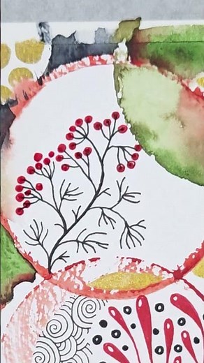 Christmas Watercolor Zentangle Art – Festive & Relaxing