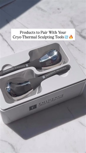 Curious about how to use our new Cryo-Thermal Sculpting Tools? Here’s how to use them like a pro👇 💧Fill the tray with water and let it sit for 3 minutes. This helps the tools reach your ideal temp. 🔥Use warm water for visible rejuvenation and relaxation ❄️ Use cool to reduce the look of puffiness 🔥❄️ Combine warm and cold to reveal radiance, visibly tone and lift ✨Pro tip: Use with your favorite product as shown in the video for a smooth glide across your face and neck. Which product are you