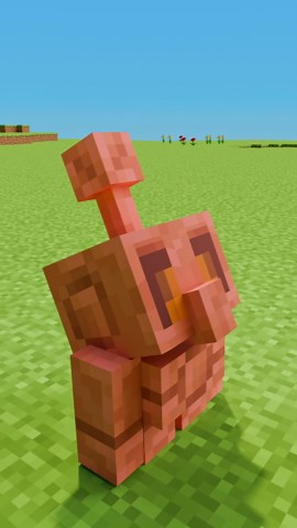 Minecraft creeper versus copper golem simulation 3D