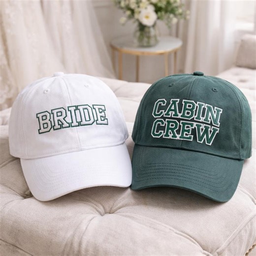Custom Bride and Cabin Crew Embroidered Hats, Bachelorette Party Favors, Bridal Shower Gift Baseball Caps - Etsy