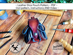 Leather Pattern for Drawstring Dice Pouch With Belt Loop. Leathercraft Template, DIY Medicine Bag, A4 PDF, Instant Download, - Etsy
