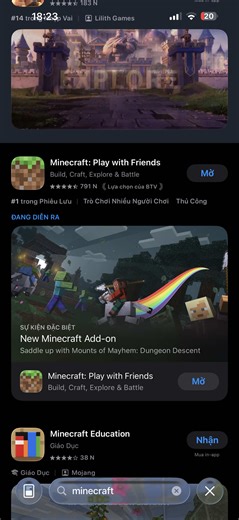 Cách tải Minecraft cho iPhone mới nhất năm 2026