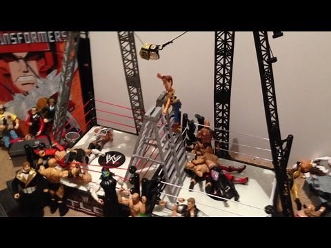 GTS WRESTLING: Double Ring Championship Ladder Match! WWE Mattel elites Figure matches animation