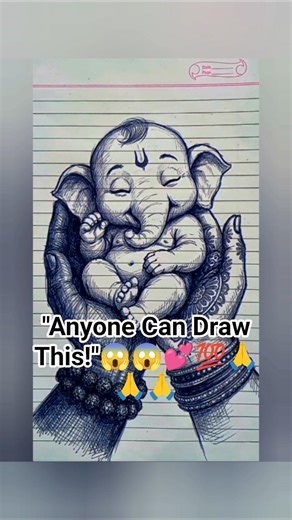 Ganesh Ji Drawing Easy Step by Step 🐘. #art #viral #shorts