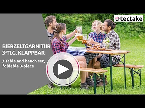 Produktvideo Bierzeltgarnitur 3-tlg. klappbar | tectake