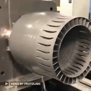 An Electrical Discharge Machining (EDM) machine by Protolabs cutting an aerospace combustion liner from the build platform. Video Credit: Protolabs #engineering #technology #protolabs #edm #combustion | Wevolver.com