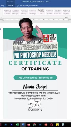 Akala mo pang Excel lang? 😎 Eto ang 5-second trick para maglagay ng transparent signature sa MS Word — no Photoshop, no Canva, no drama! 💻✍️ Legit ‘to, save mo agad bago mo makalimutan 🔖 #WordTutorial #DigitalSignature #TechTipsPH #fblifestyle | DieT