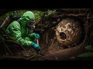 Giant Hornet Hive Hidden Beneath Tree Roots