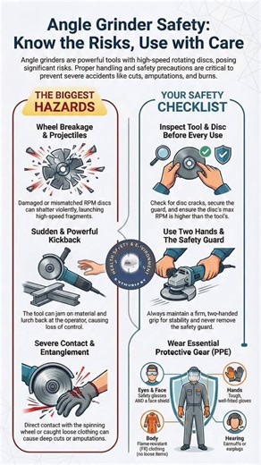 𝗙𝗜𝗥𝗘 𝗦𝗔𝗙𝗘𝗧𝗬 𝗔𝗖𝗔𝗗𝗘𝗠𝗬 | GRINDER SAFETY – ONE MISTAKE CAN CHANGE A LIFE Angle grinders are one of the most dangerous tools on site — not because of the machine,... | Instagram