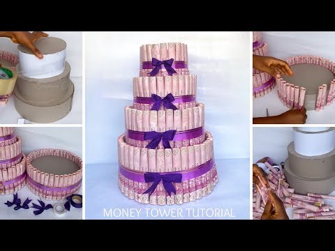 How to make money tower / Money cake tutorial from scratch / DIY