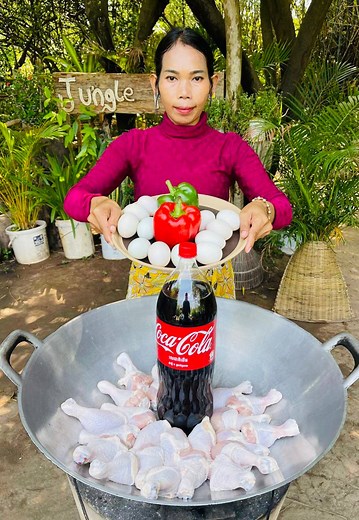 46K views · 365 reactions | Chicken Leg with Coca Cola Recipe | Jungle Cooking | Facebook
