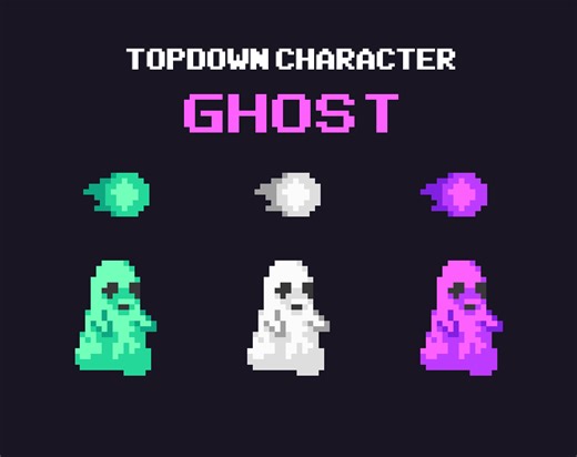 Ghost - Top Down Pixel Art Character Assets by sanctumpixel