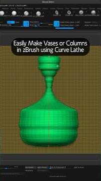 Loft or Sweep beautiful shapes in zbrush using the CurveLathe brush for vases, columns, fountains…