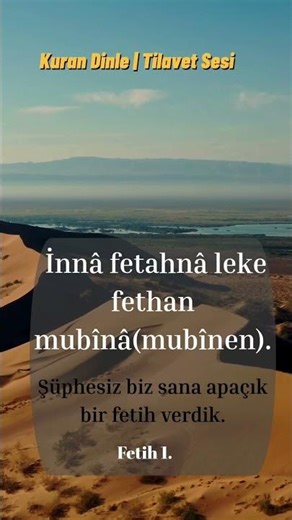 İnna Fetahna Leke Fethan Mubina! Fetih suresi