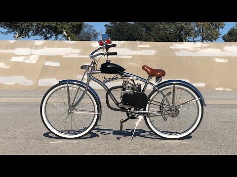 Chrome Beach Cruiser Motorized Bike (49cc 4 Stroke)