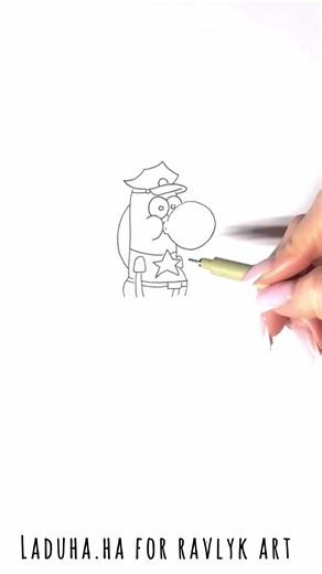 🚓 SpongeBob SquarePants Cop Character 🖍️ Cartoon Drawing 🎬 #shorts #drawing #RavlykArt