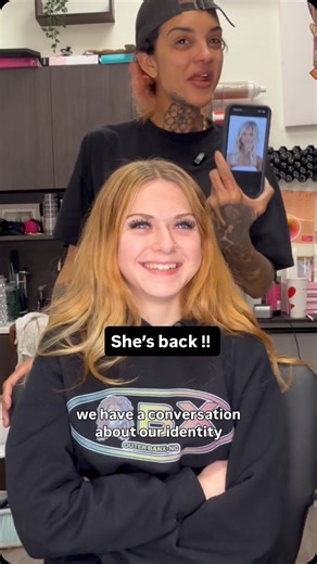 Leah - Cville Va - Color Specialist on Instagram: "SHES BACK! Miss ma’am said if I toned her she would k!ll me … so we compromised and I gave her a really subtle 8-00 with clear all over to add a slight bit of warmth to her roots and here are the results. I’m 99.9% sure her hair cannot get any lighter… We spent another 7 hours on it… she loves it … I’m happy she still has hair on her head 🫶🏼"