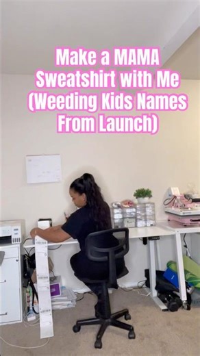 Make MAMA Sweatshirts with me (weeding) #tshirtbusiness #smallbusiness #weeding #puffvinyl #fyp