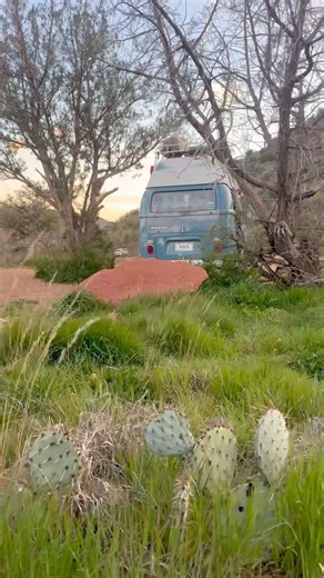 Coziest camp spot in Sedona AZ #burnslowbus